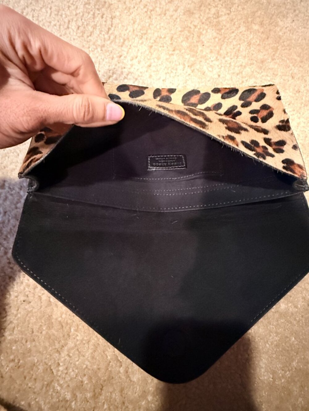Previously Loved STREETS AHEAD Leopard Calf Hair/Leopard Envelope Clutch Purse - Picture 4 of 7